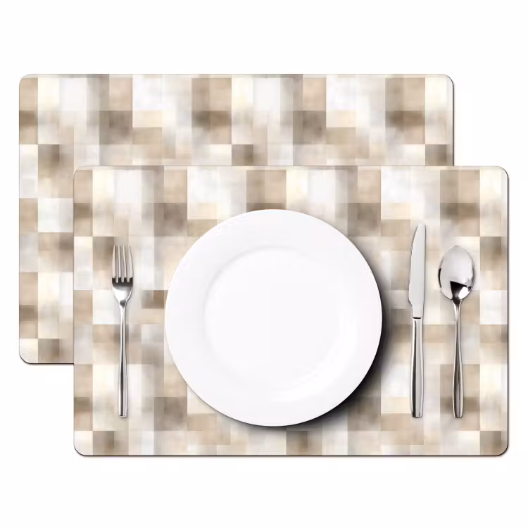 Placemat - 6 stuks - Textuur - Linnen - Beige — 2