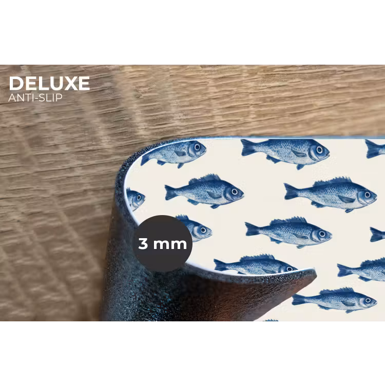 Placemat - 6 stuks - Vis - Patroon - Blauw — 4