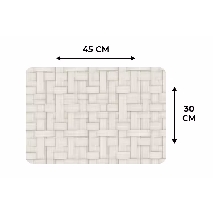 Placemat - 6 stuks - Vlechtwerk - Banen - Beige — 3