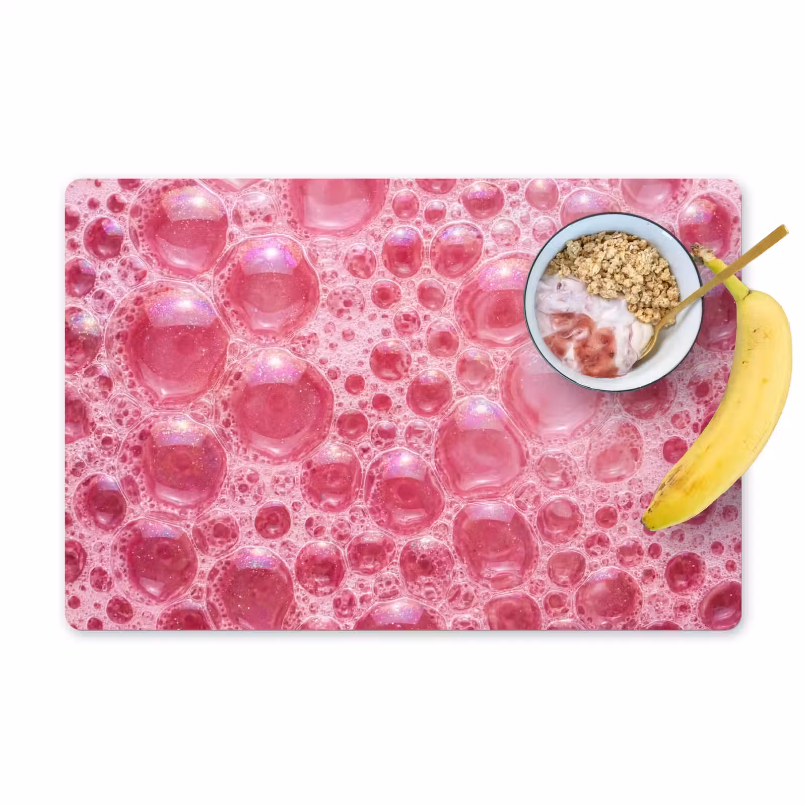 Placemat - 6 stuks - Roze - Schuim - Bubbels — 1