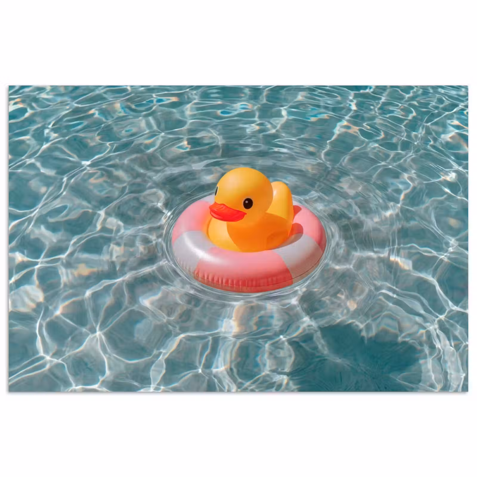 Poster - Badeend - Zwemband - Geel — 1