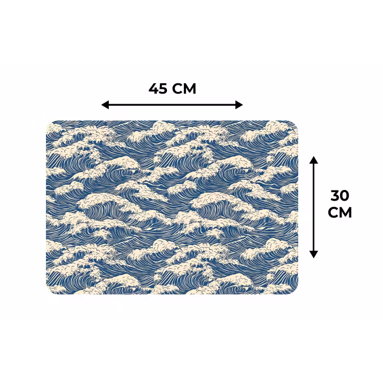 Placemat - 6 stuks - Golven - Klassiek - Blauw — 3