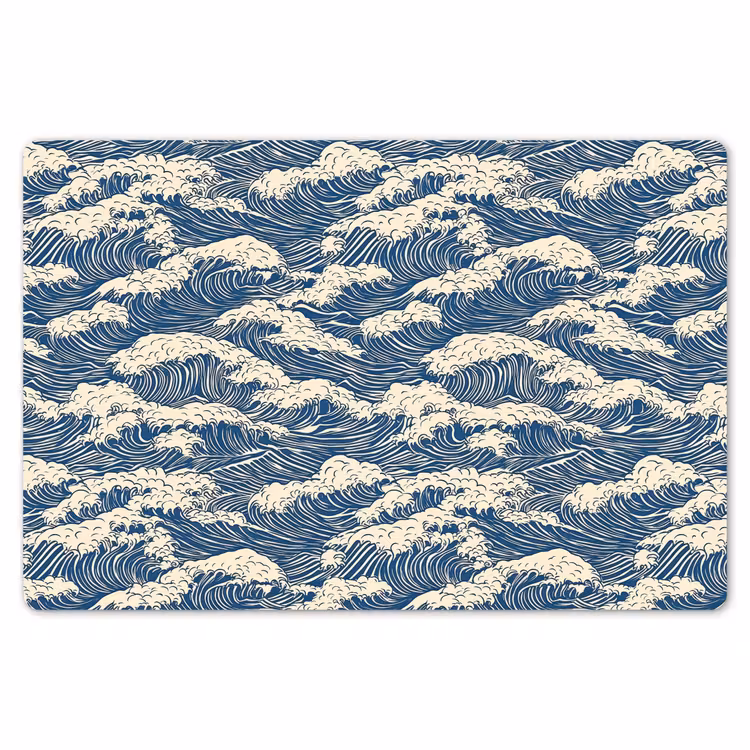 Placemat - 6 stuks - Golven - Klassiek - Blauw — 7