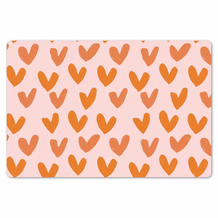 Placemat - 6 stuks - Hartjes - Getekend - Oranje — 7