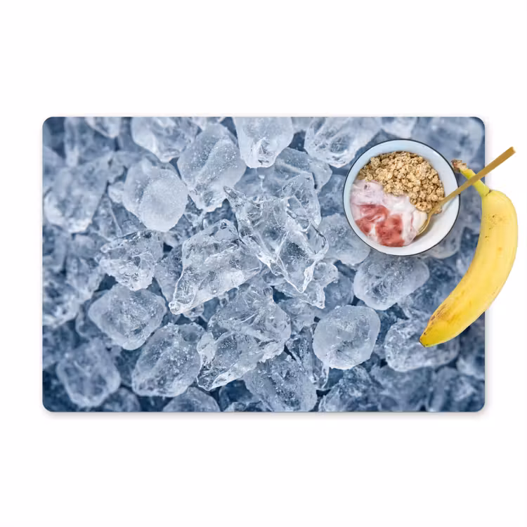 Placemat - 6 stuks - Ijsblokjes - Water - Blauw — 1