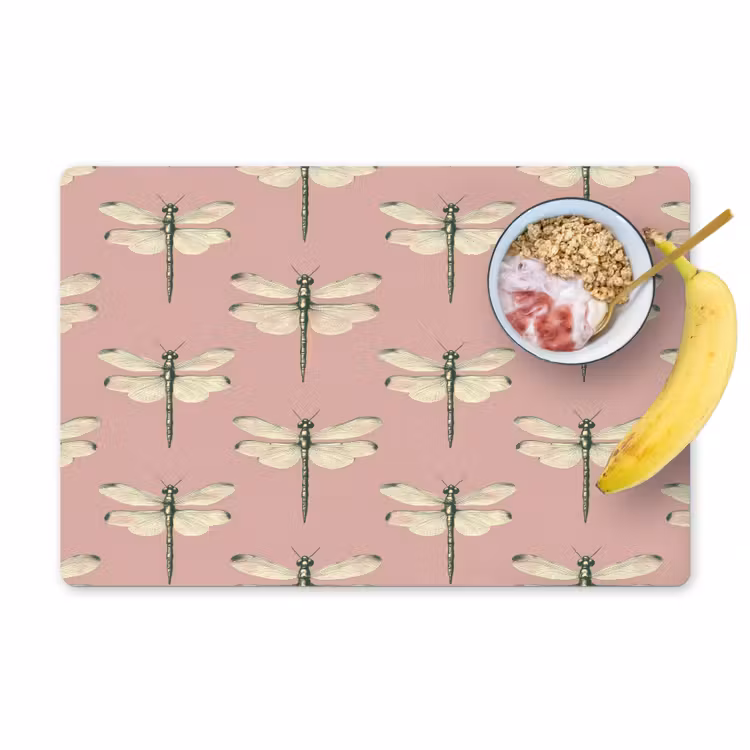 Placemat - 6 stuks - Lillibellen - Patroon - Roze — 1
