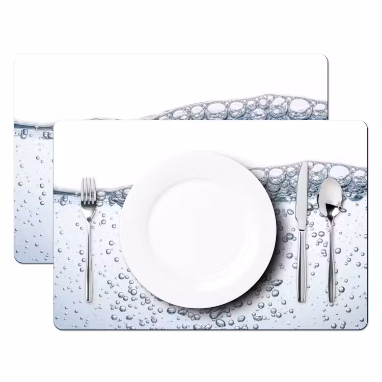 Placemat - 6 stuks - Luchtbellen - Water - Dynamisch — 2