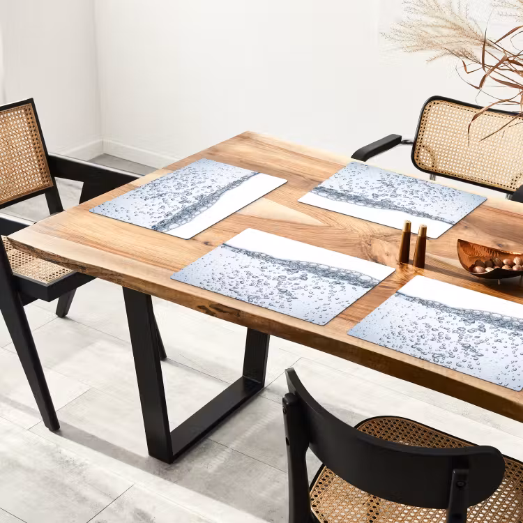 Placemat - 6 stuks - Luchtbellen - Water - Dynamisch — 5