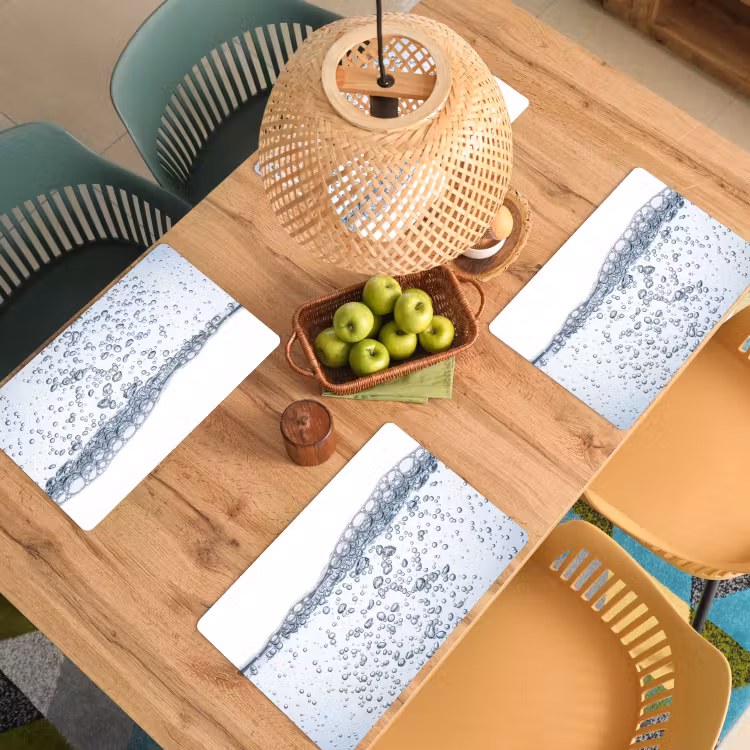 Placemat - 6 stuks - Luchtbellen - Water - Dynamisch — 6