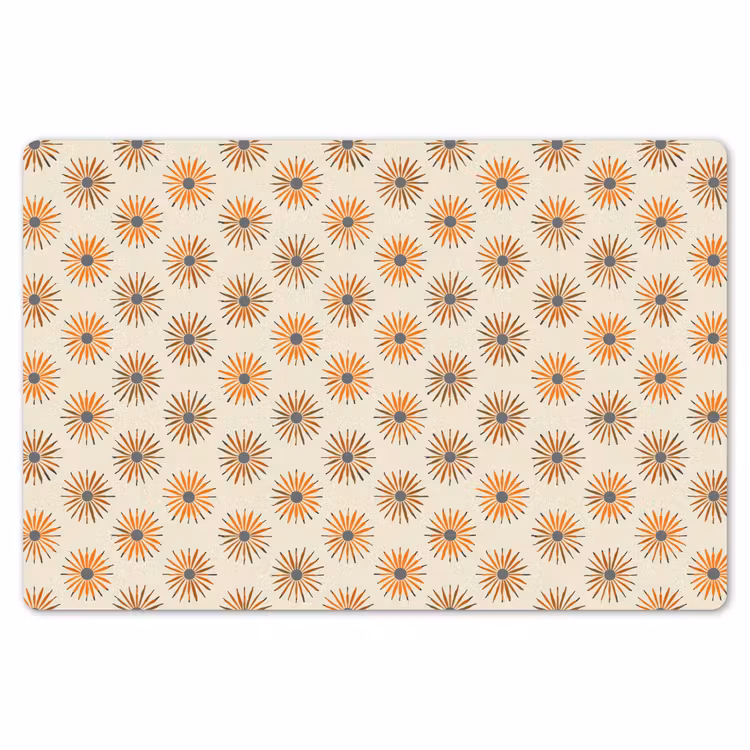 Placemat - 6 stuks - Madelief - Patroon - Oranje — 7