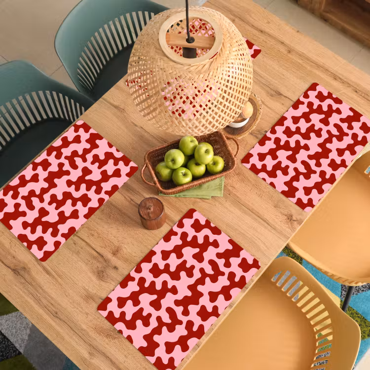 Placemat - 6 stuks - Modern - Abstract - Rood — 6