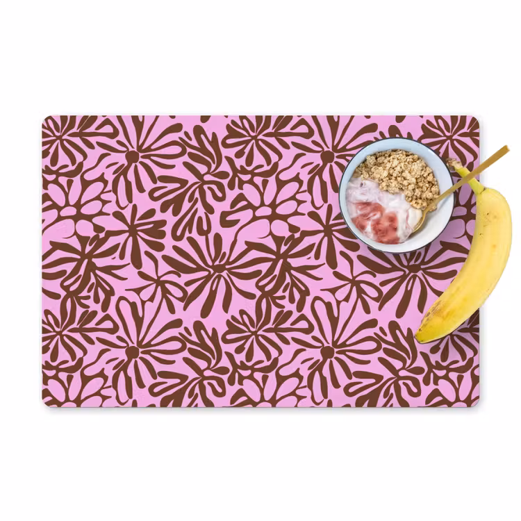Placemat - 6 stuks - Organisch - Patroon - Roze — 1