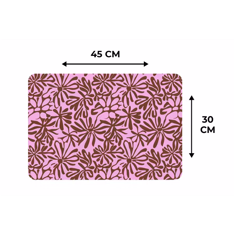Placemat - 6 stuks - Organisch - Patroon - Roze — 3