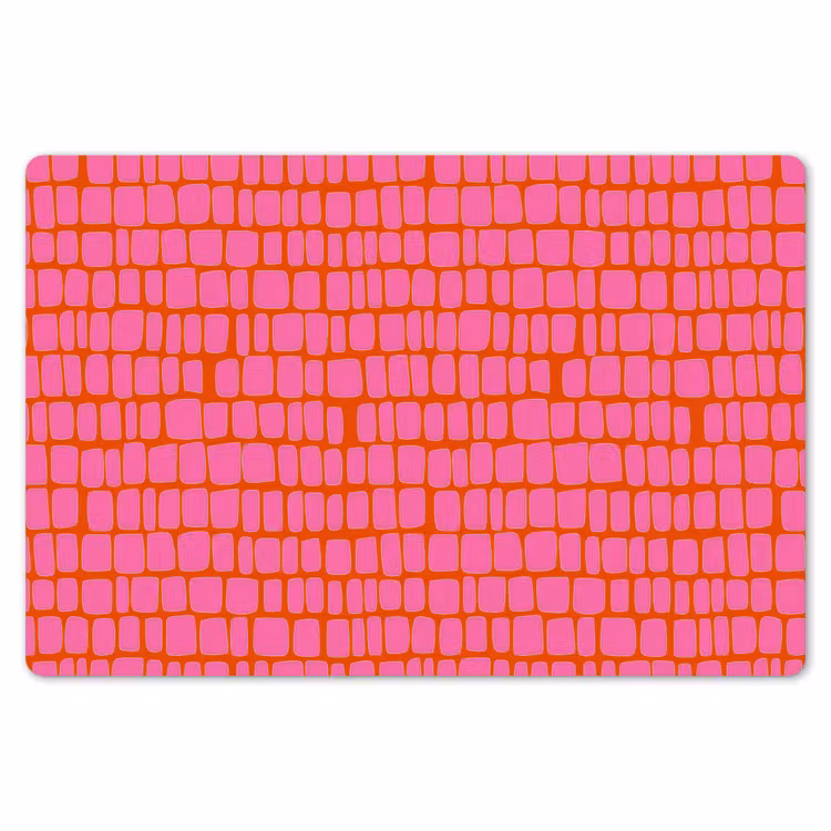 Placemat - 6 stuks - Organisch - Raster - Roze — 7