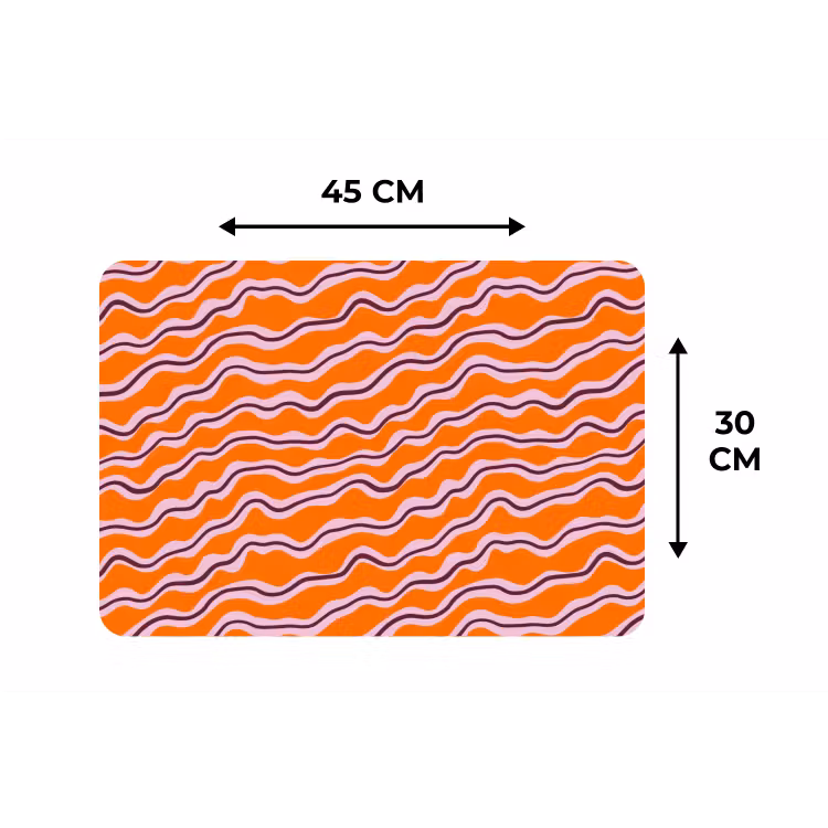 Placemat - 6 stuks - Retro - Golvend - Oranje — 3