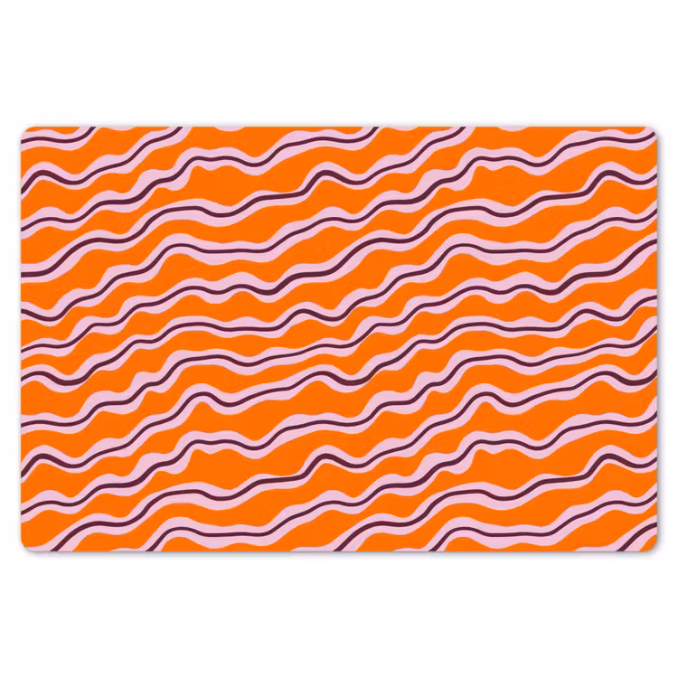 Placemat - 6 stuks - Retro - Golvend - Oranje — 7