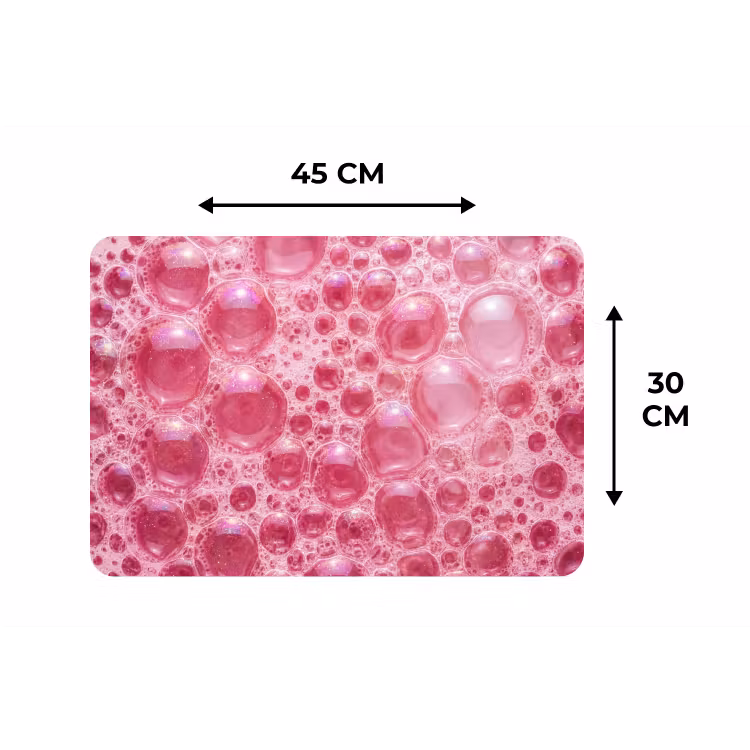 Placemat - 6 stuks - Roze - Schuim - Bubbels — 3
