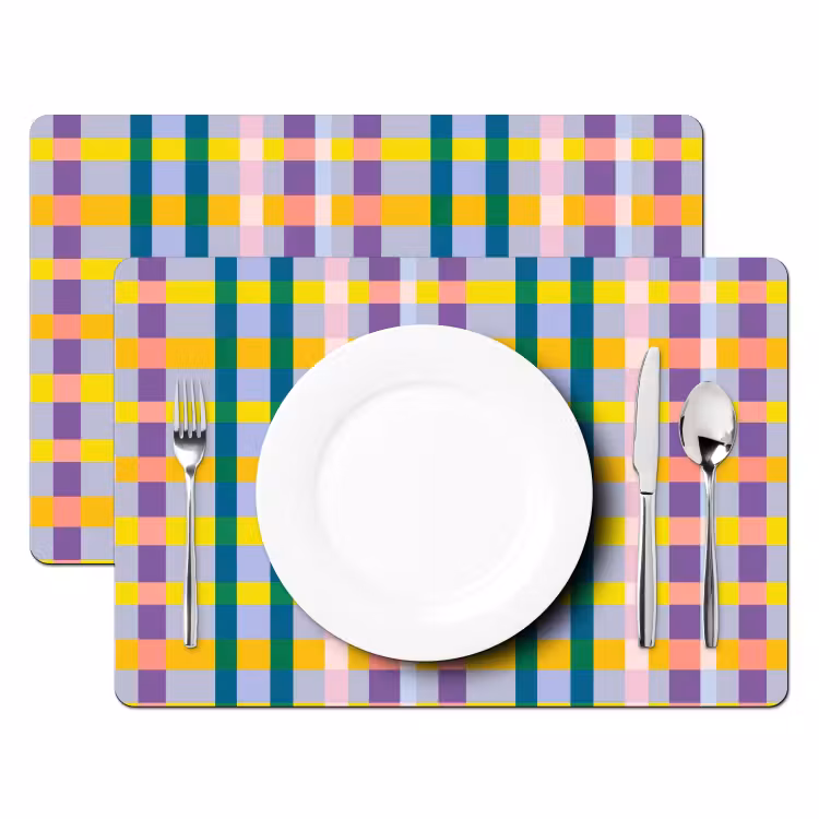 Placemat - 6 stuks - Ruit - Patroon - Kleurrijk — 2