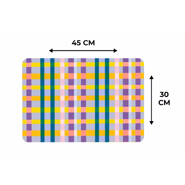 Placemat - 6 stuks - Ruit - Patroon - Kleurrijk — 3