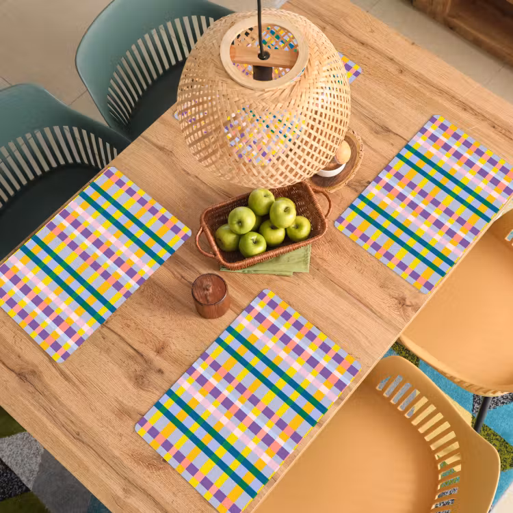 Placemat - 6 stuks - Ruit - Patroon - Kleurrijk — 6