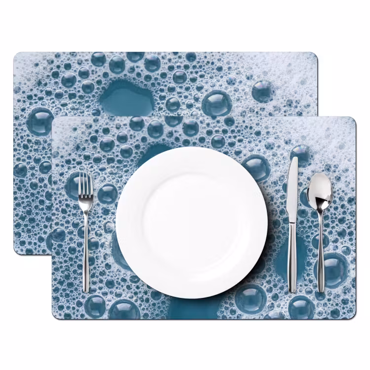 Placemat - 6 stuks - Schuim - Water - Textuur — 2