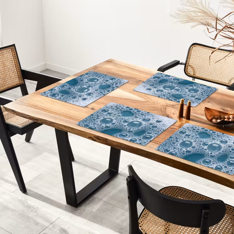 Placemat - 6 stuks - Schuim - Water - Textuur — 5