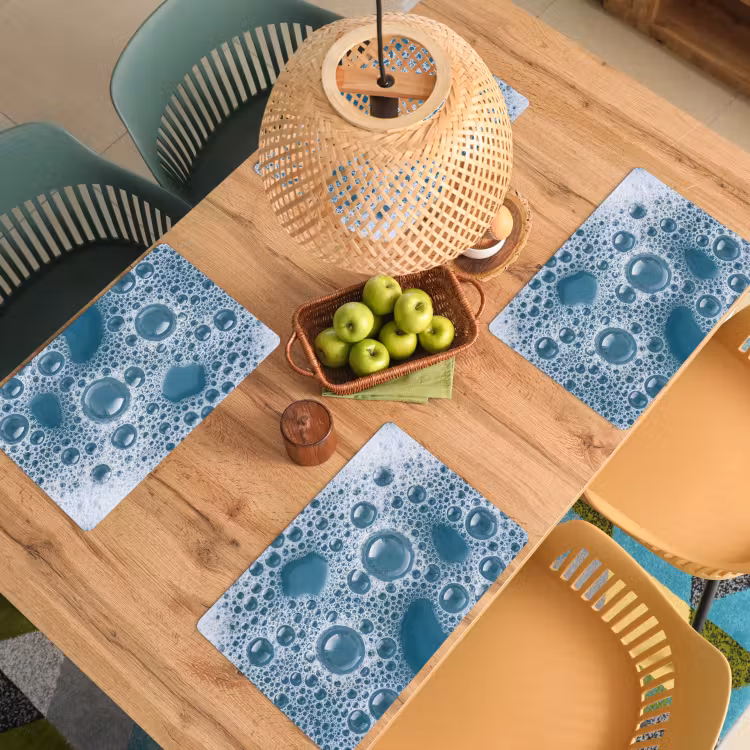 Placemat - 6 stuks - Schuim - Water - Textuur — 6