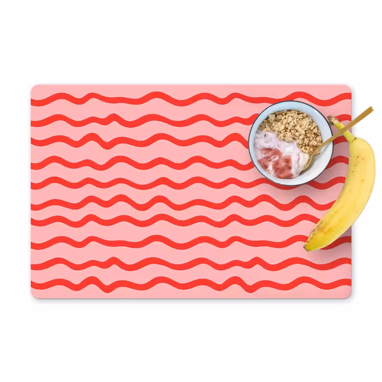 Placemat - 6 stuks - Speels - Patroon - Rood — 1