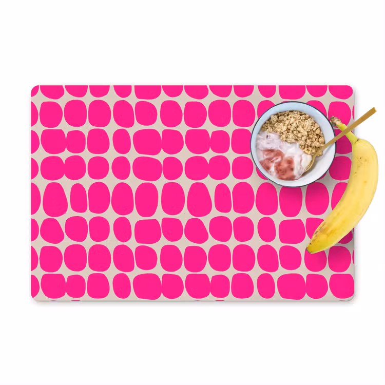 Placemat - 6 stuks - Stippen - Patroon - Roze — 1