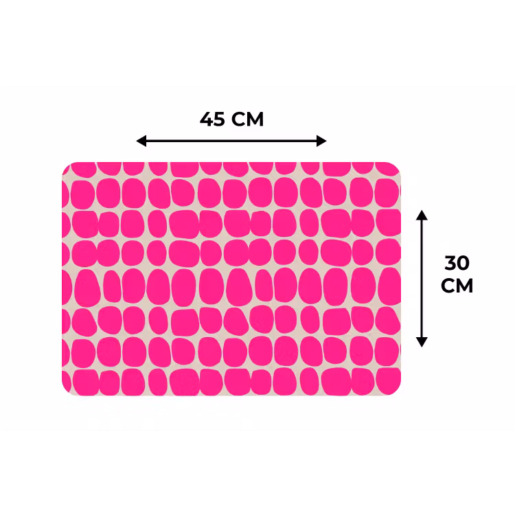 Placemat - 6 stuks - Stippen - Patroon - Roze — 3
