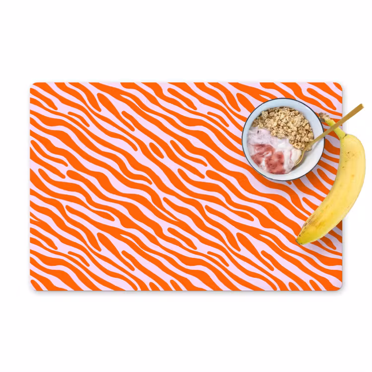 Placemat - 6 stuks - Strepen - Dynamisch - Oranje — 1