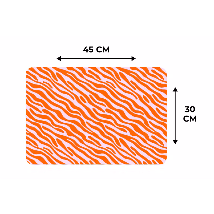 Placemat - 6 stuks - Strepen - Dynamisch - Oranje — 3