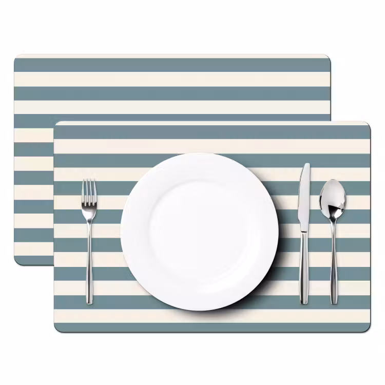 Placemat - 6 stuks - Strepen - Modern - Blauw — 2