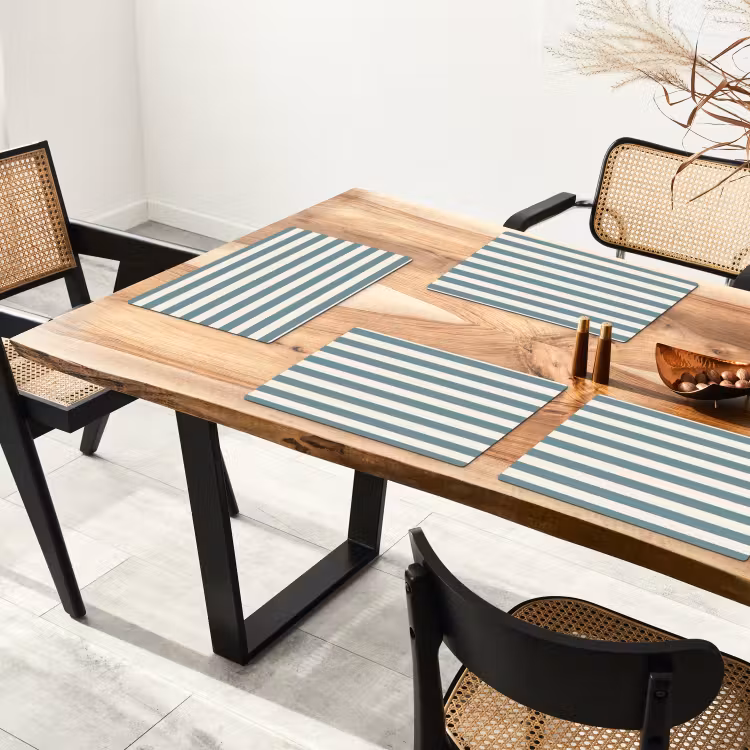 Placemat - 6 stuks - Strepen - Modern - Blauw — 5