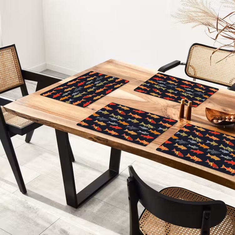 Placemat - 6 stuks - Vissen - Patroon - Kleurrijk — 5