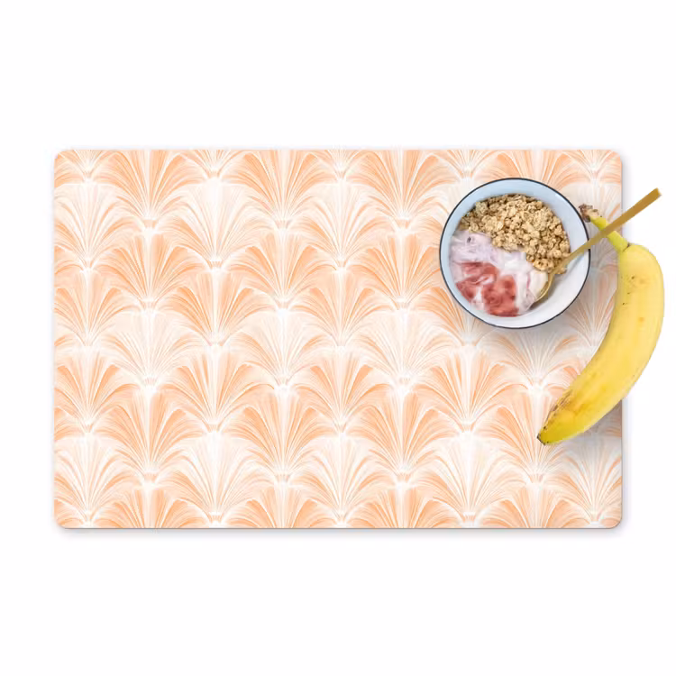 Placemat - 6 stuks - Waaier - Patroon - Perzik — 1