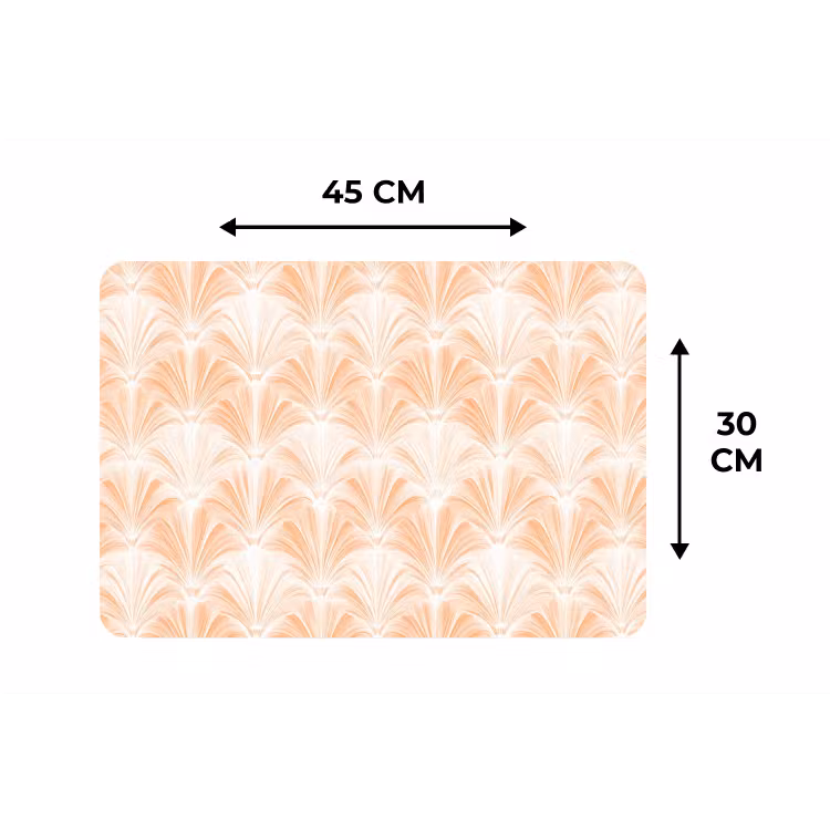 Placemat - 6 stuks - Waaier - Patroon - Perzik — 3