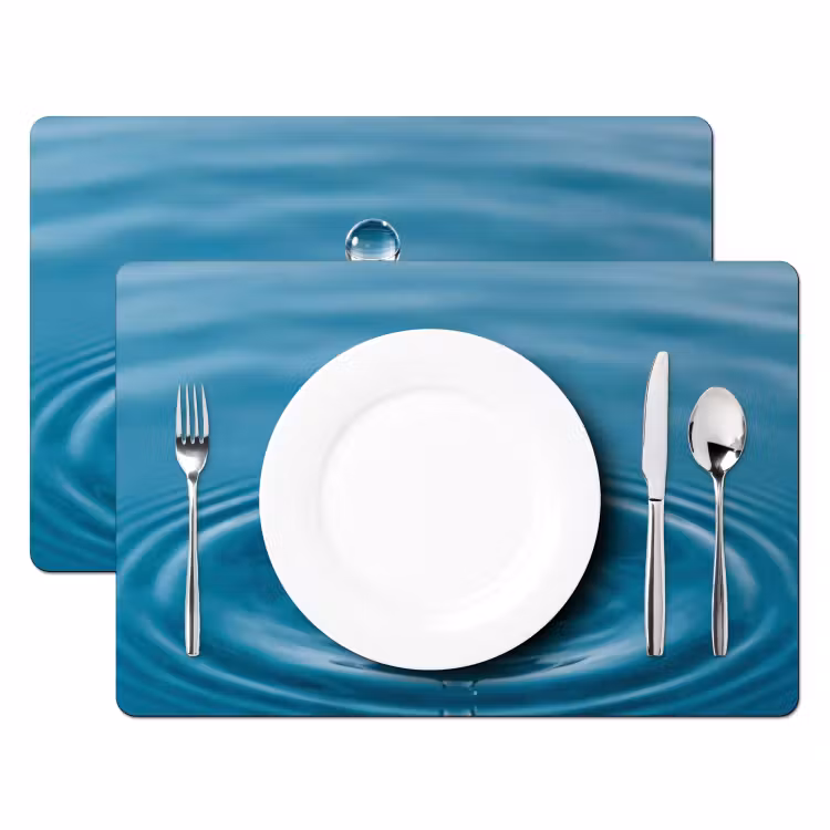 Placemat - 6 stuks - Waterdruppel - Water - Oppervlakte — 2