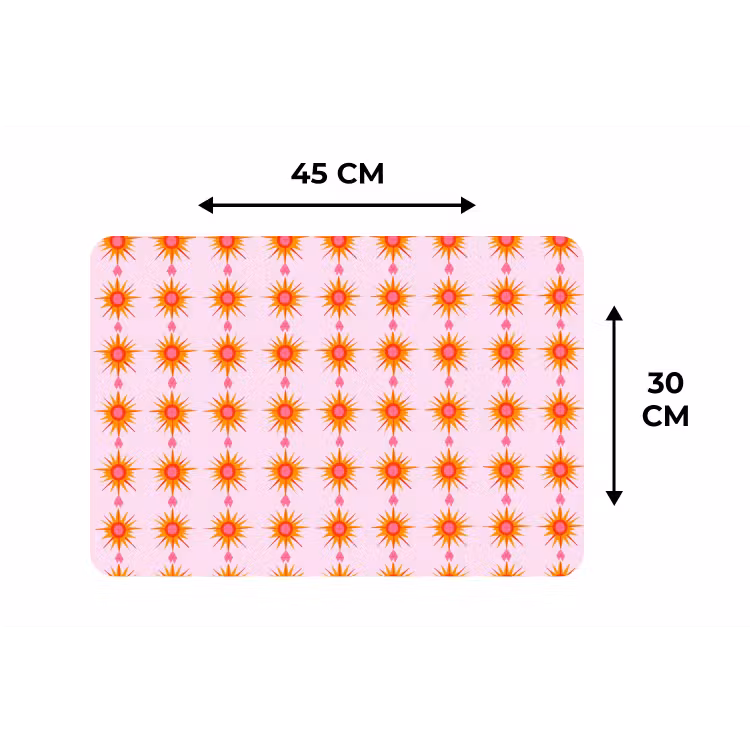 Placemat - 6 stuks - Zon - Motief - Roze — 3
