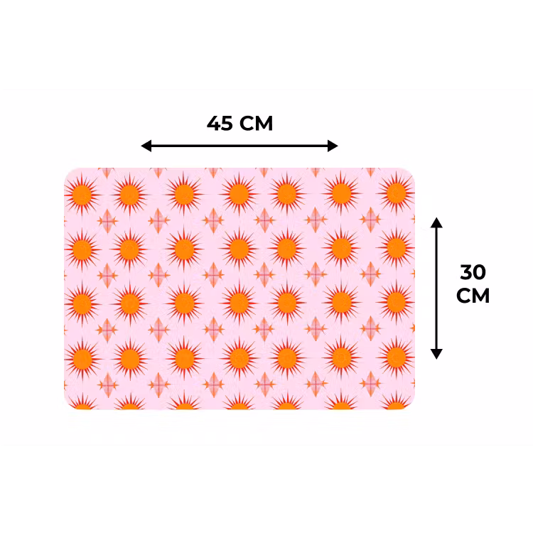 Placemat - 6 stuks - Zon - Patroon - Roze — 3
