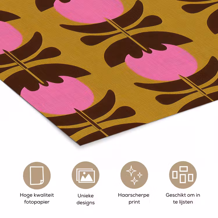 Poster - Abstract - Bloemen - Roze — 5