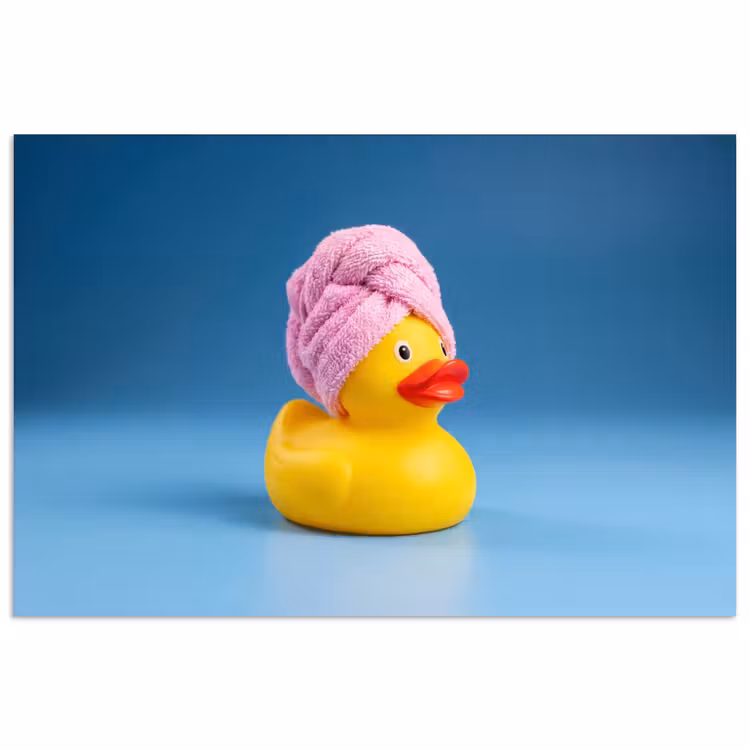 Poster - Badeend - Handdoek - Blauw — 1