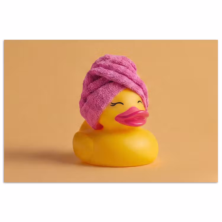 Poster - Badeend - Handdoek - Kleurrijk — 1
