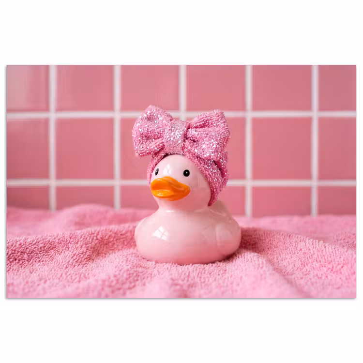 Poster - Badeend -Strik - Roze — 1