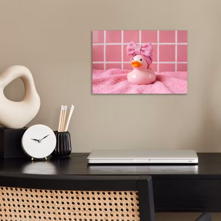 Poster - Badeend -Strik - Roze — 2