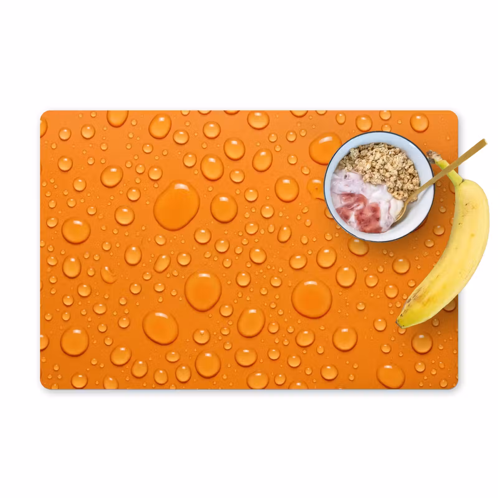 Placemat - 6 stuks - Water - Druppels - Oranje — 1
