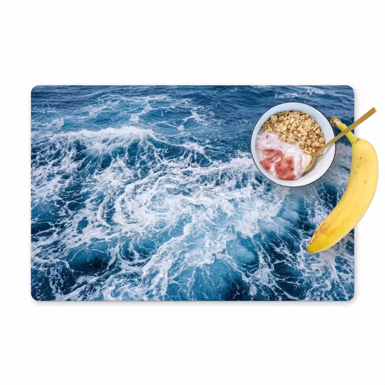 Placemat - 6 stuks - Golven - Oceaan - Blauw — 1