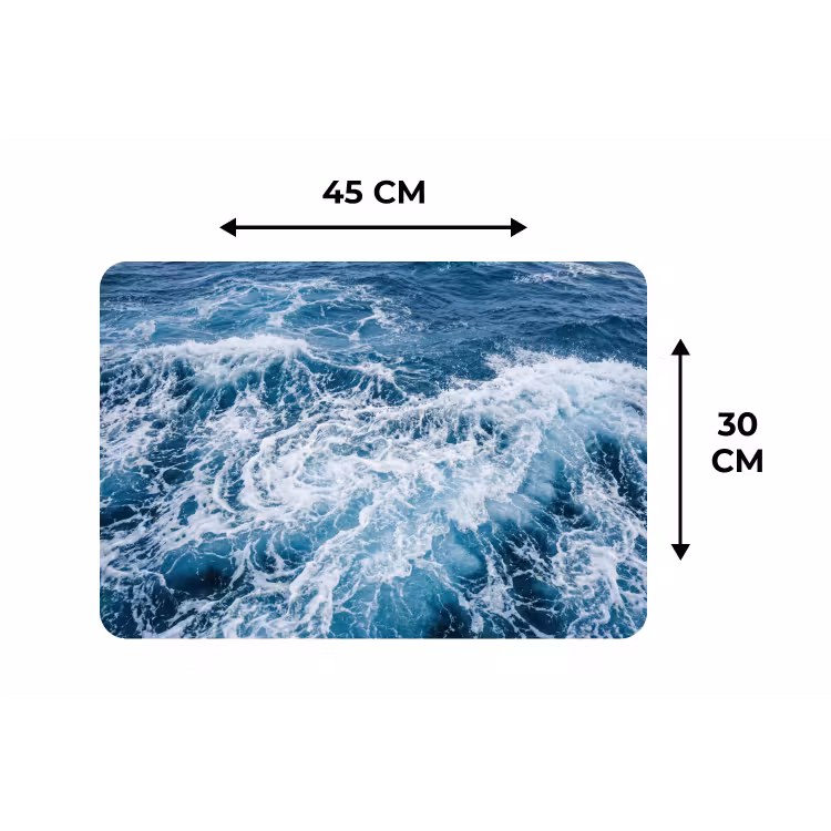 Placemat - 6 stuks - Golven - Oceaan - Blauw — 3