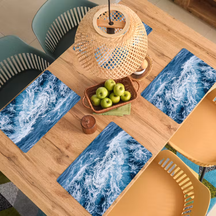 Placemat - 6 stuks - Golven - Oceaan - Blauw — 6