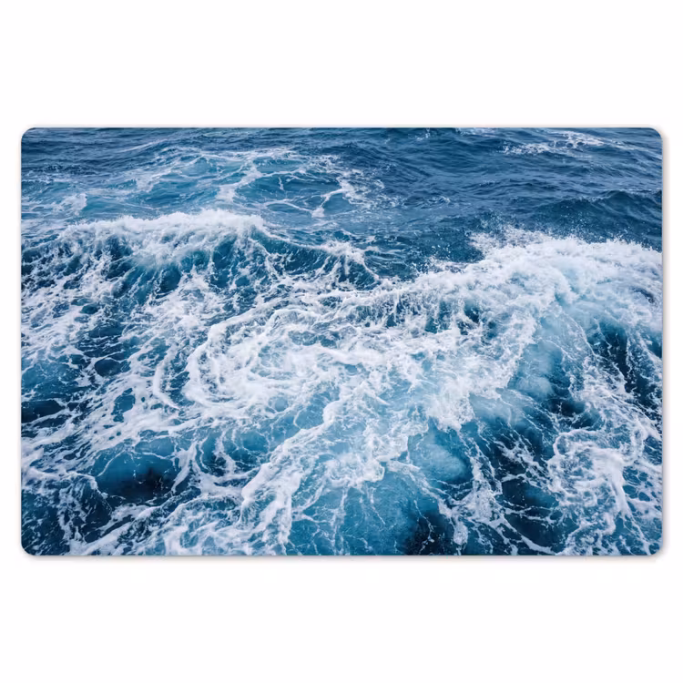 Placemat - 6 stuks - Golven - Oceaan - Blauw — 7